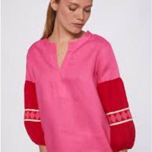KAYA PINK LINEN SHIRT-VILAGALLO